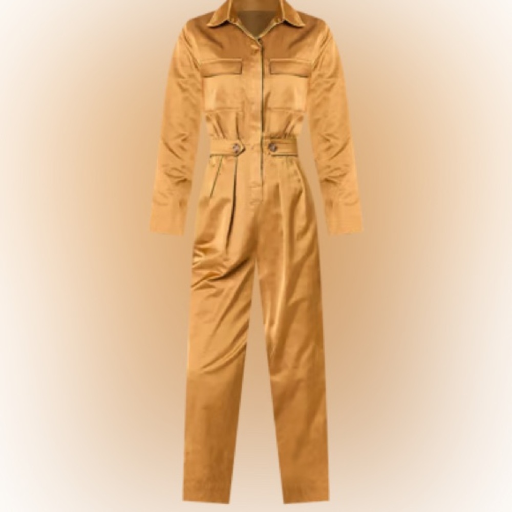 Classy Gold Satin Jumpsuit by Worthington Available size M & L